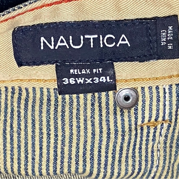 Nautica Jean Classic Dark Blue Wash Relax Five Pocket M 36x34 Cotton Brad Pocket - Picture 9 of 13